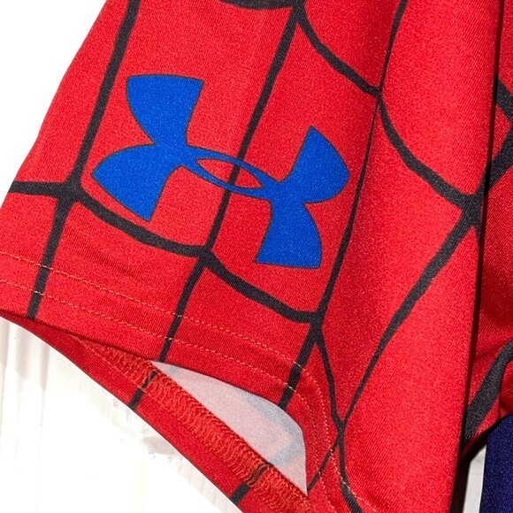 🕷 Under Armour SPIDER-MAN Compression Shirt / Hybrid Windbreaker Jacket Size Xl - Picture 4 of 10